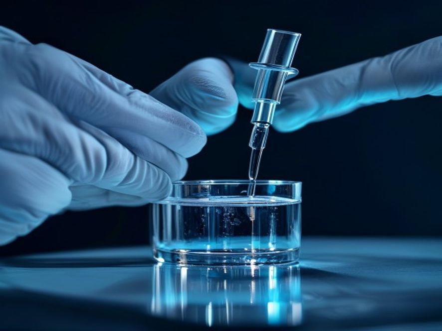 Precision pipetting into a research vial